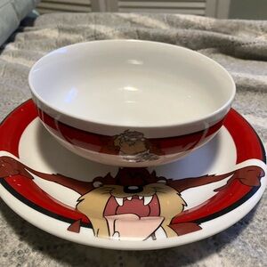 Gibson Looney Tunes Tasmanian Devil Bowl and Plate